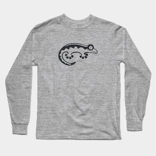 Crested gecko. Minimalist art for geckos and lizards lovers in dark ink Long Sleeve T-Shirt